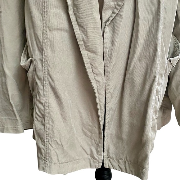 Cotton On Beige Lyocell Open Front Jacket Small Oversized Relaxed Minimalist - Picture 4 of 15